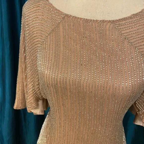 Parker ( black label) all beaded 100% silk dress, size 4